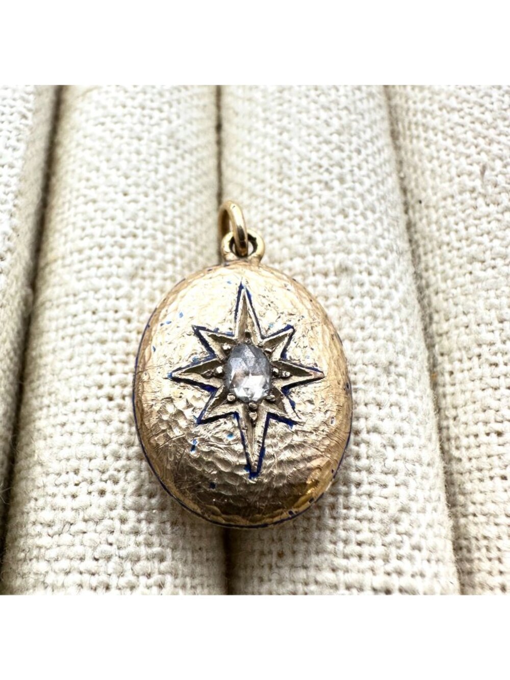 Antique Victorian 12K Gold Rose Cut Diamond Hair Mourning Pendant Locket - Picture 9 of 13